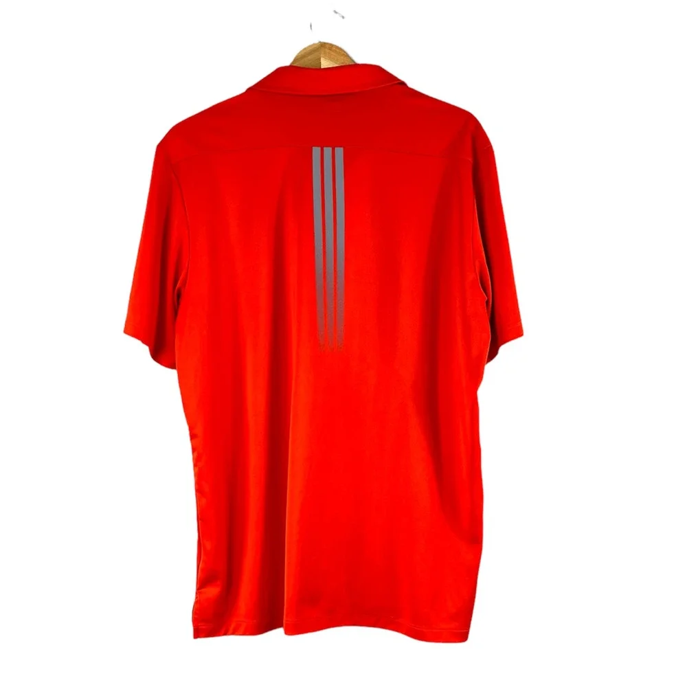 Men's Orange Adidas Polo Shirt L